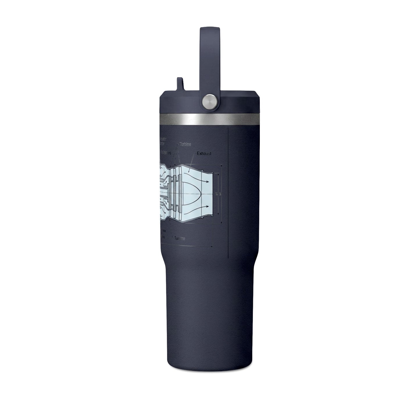 32oz Nomad Tumbler — Industrial Blueprint Travel Mug (Insulated)