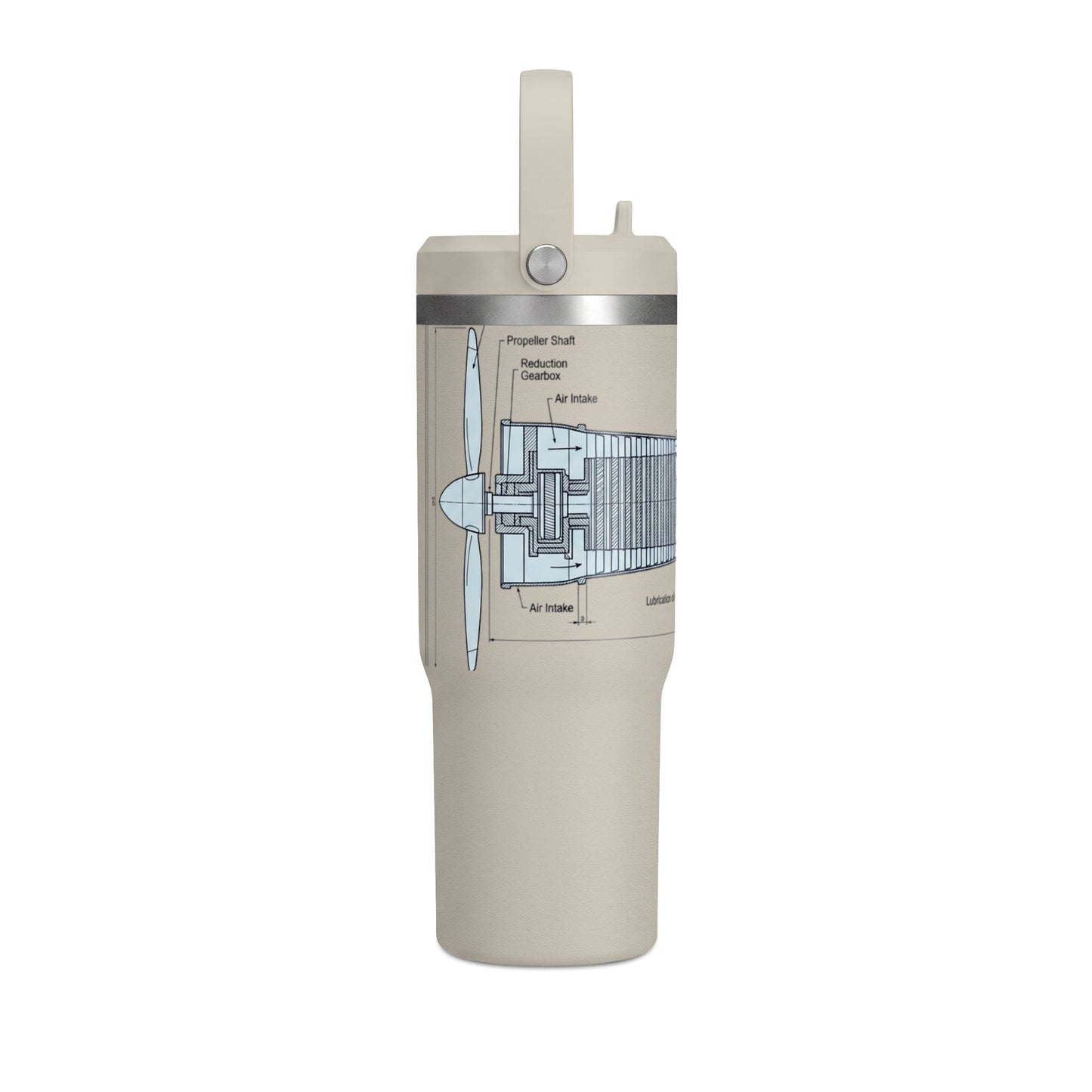 32oz Nomad Tumbler — Industrial Blueprint Travel Mug (Insulated)