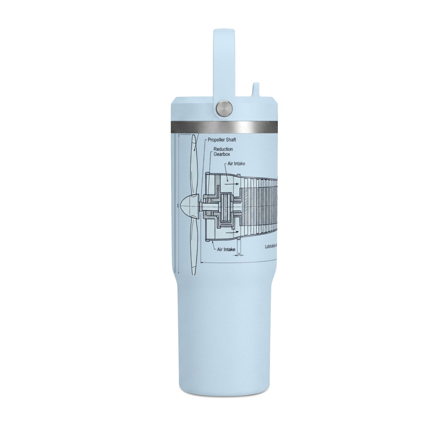 32oz Nomad Tumbler — Industrial Blueprint Travel Mug (Insulated)
