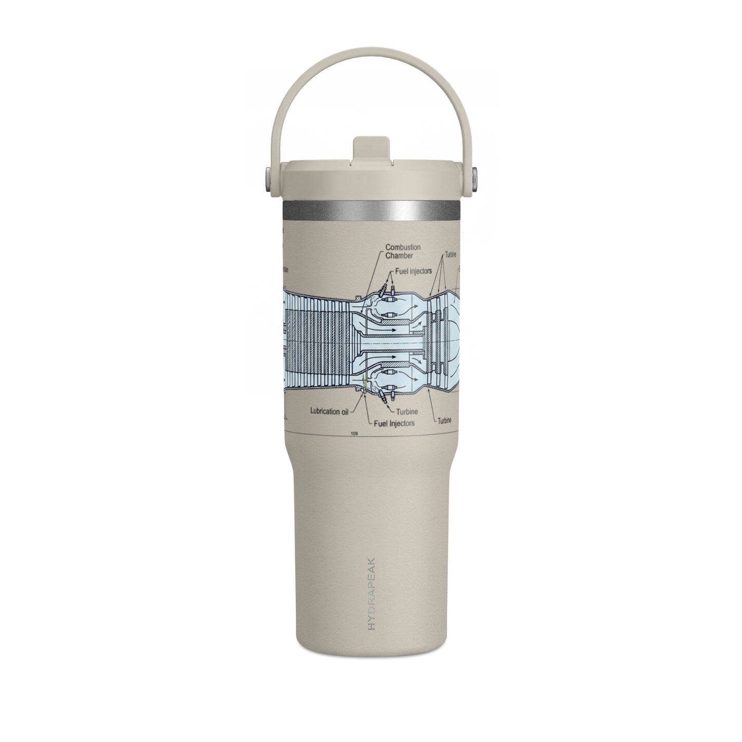 32oz Nomad Tumbler — Industrial Blueprint Travel Mug (Insulated)