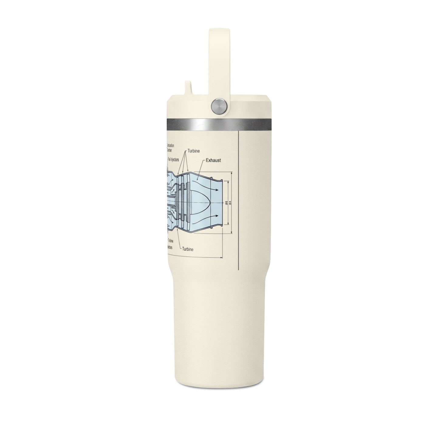 32oz Nomad Tumbler — Industrial Blueprint Travel Mug (Insulated)