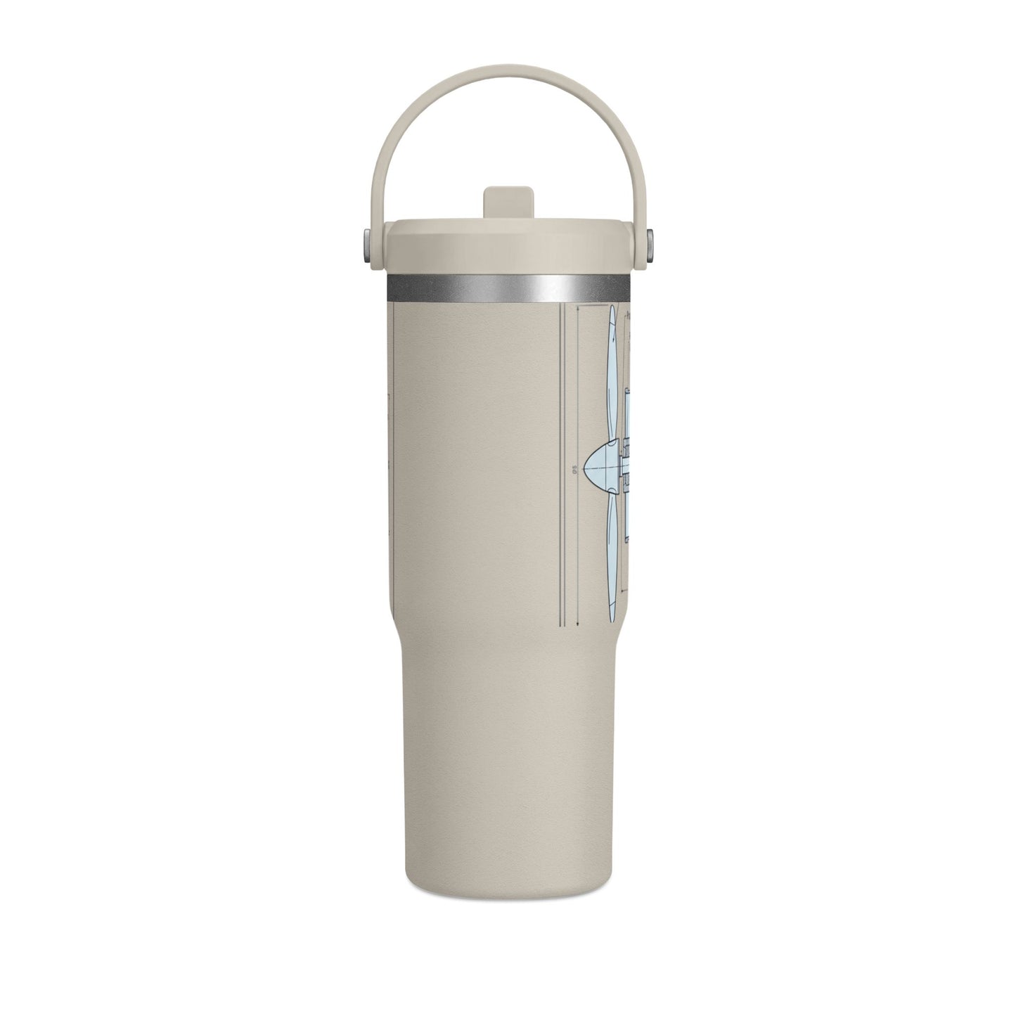 32oz Nomad Tumbler — Industrial Blueprint Travel Mug (Insulated)
