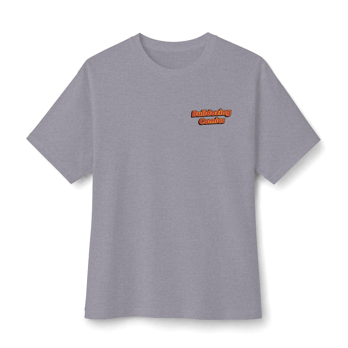 Bulldozing Comics Tee | Small Chest Logo, Vintage Comic Text