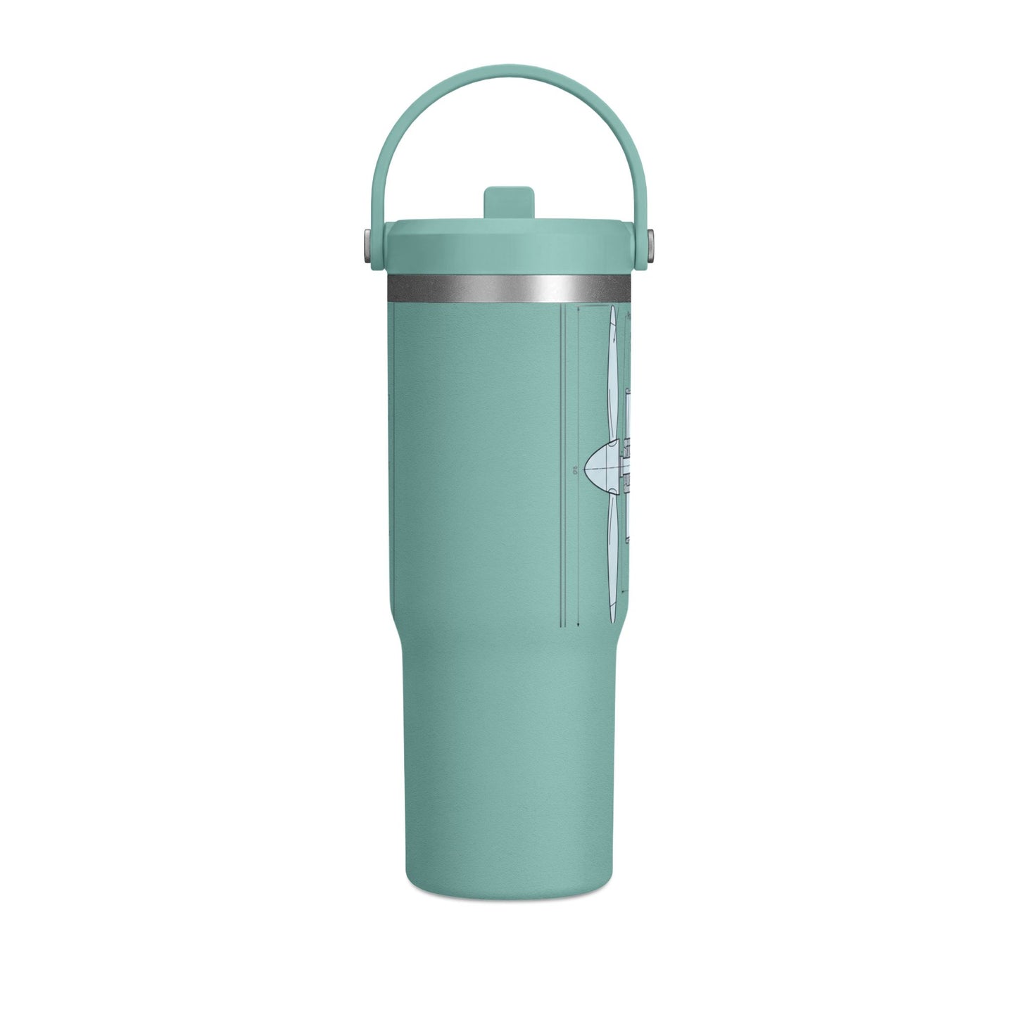 32oz Nomad Tumbler — Industrial Blueprint Travel Mug (Insulated)