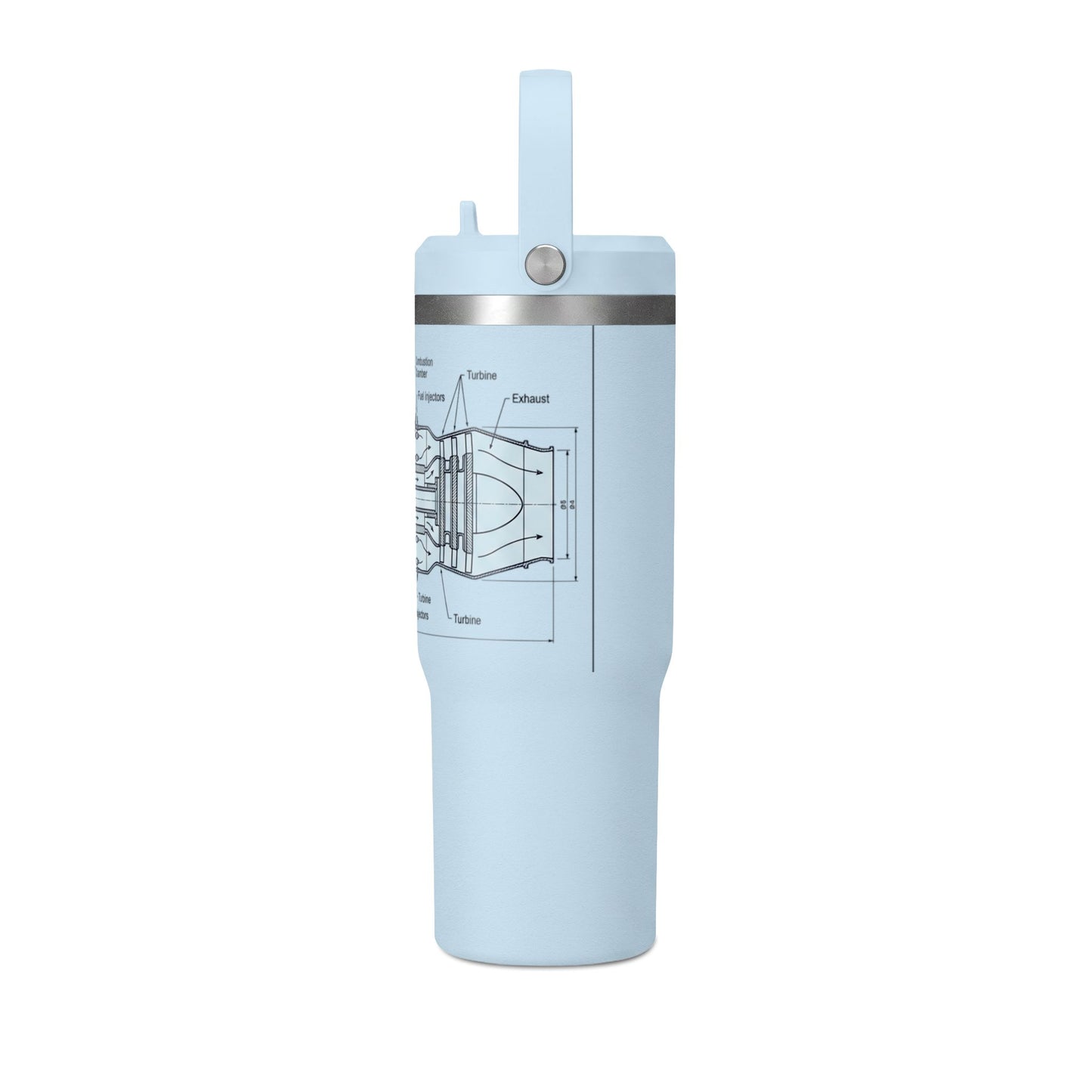 32oz Nomad Tumbler — Industrial Blueprint Travel Mug (Insulated)