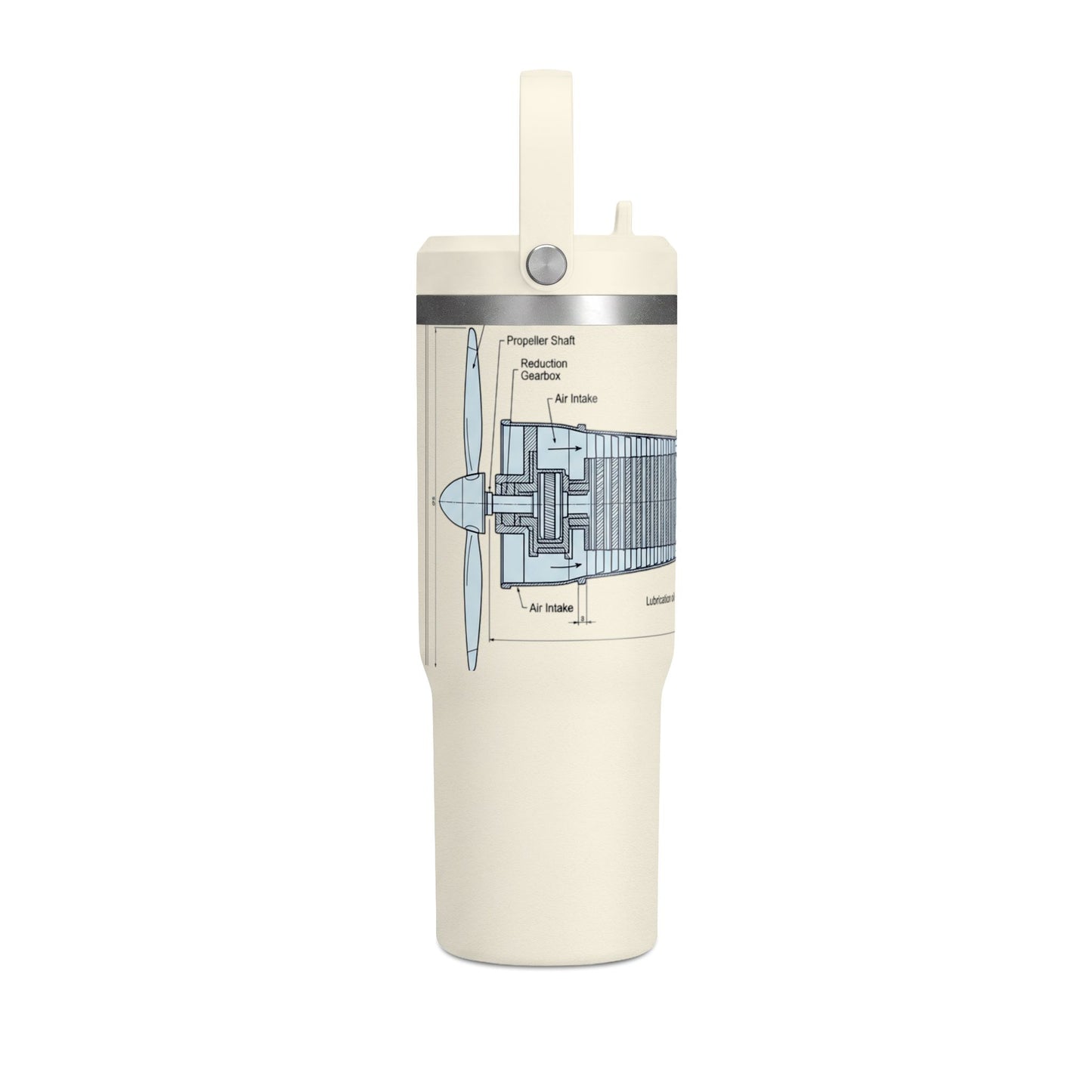32oz Nomad Tumbler — Industrial Blueprint Travel Mug (Insulated)