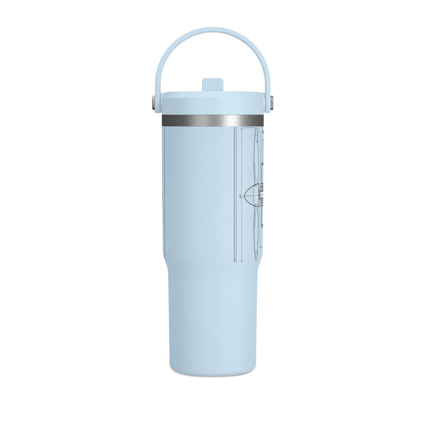 32oz Nomad Tumbler — Industrial Blueprint Travel Mug (Insulated)