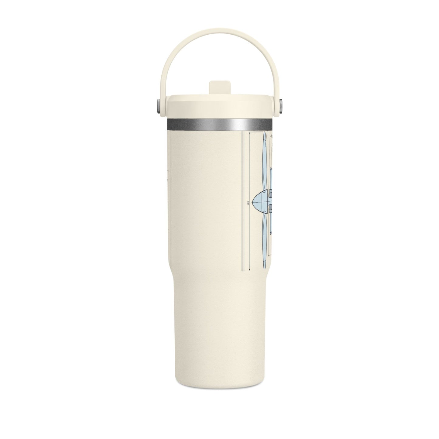 32oz Nomad Tumbler — Industrial Blueprint Travel Mug (Insulated)
