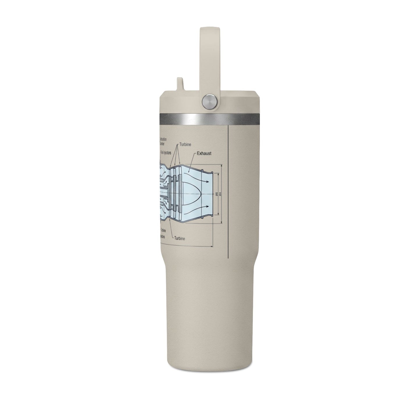 32oz Nomad Tumbler — Industrial Blueprint Travel Mug (Insulated)