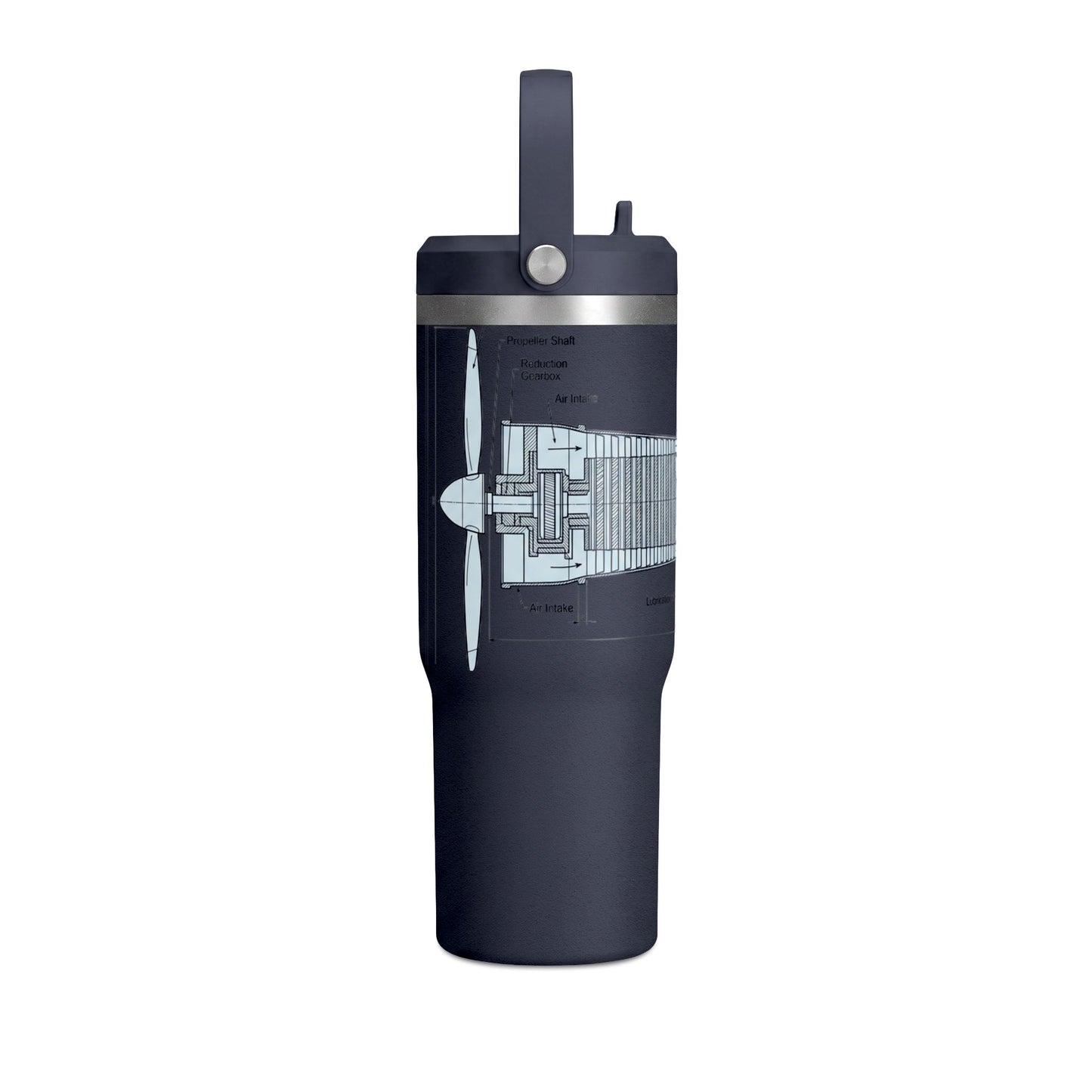 32oz Nomad Tumbler — Industrial Blueprint Travel Mug (Insulated)
