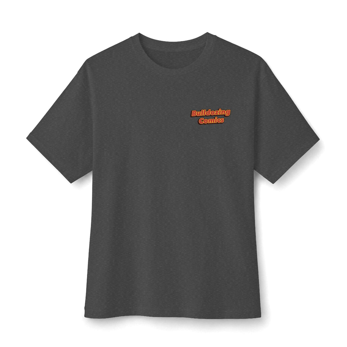 Bulldozing Comics Tee | Small Chest Logo, Vintage Comic Text