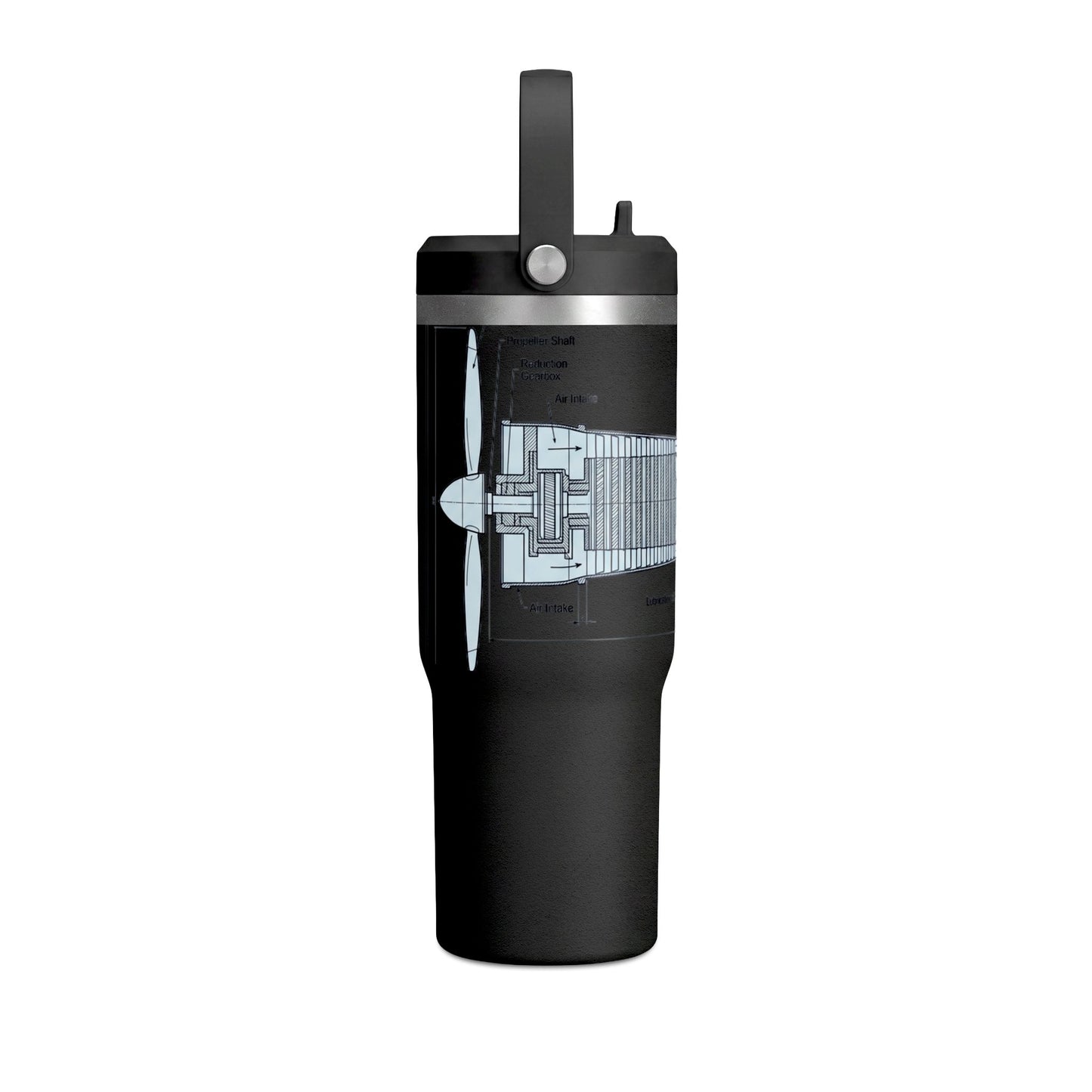 32oz Nomad Tumbler — Industrial Blueprint Travel Mug (Insulated)