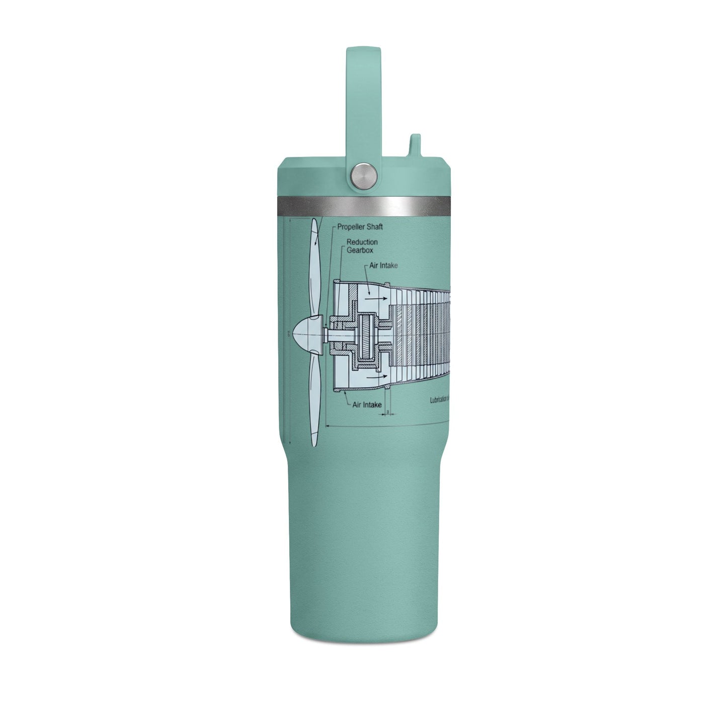 32oz Nomad Tumbler — Industrial Blueprint Travel Mug (Insulated)