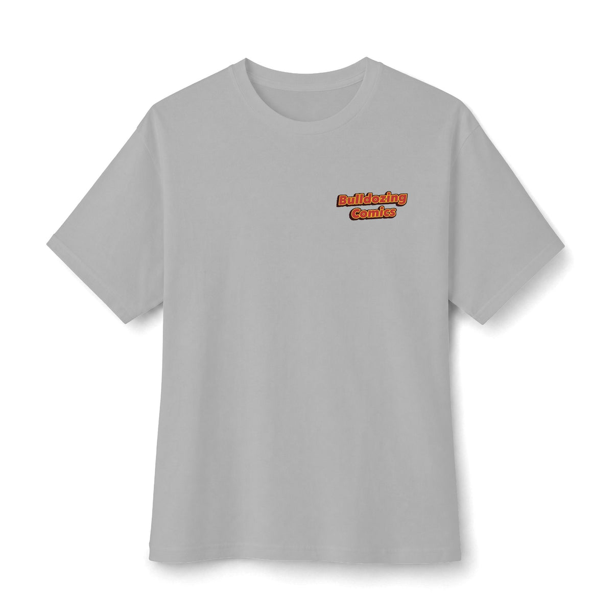 Bulldozing Comics Tee | Small Chest Logo, Vintage Comic Text