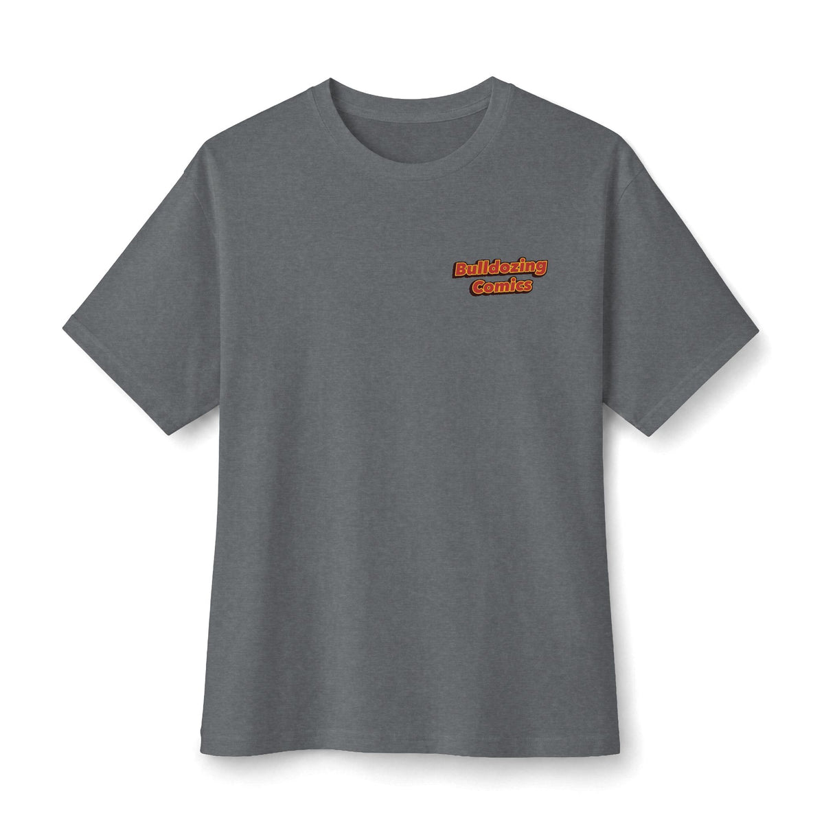 Bulldozing Comics Tee | Small Chest Logo, Vintage Comic Text